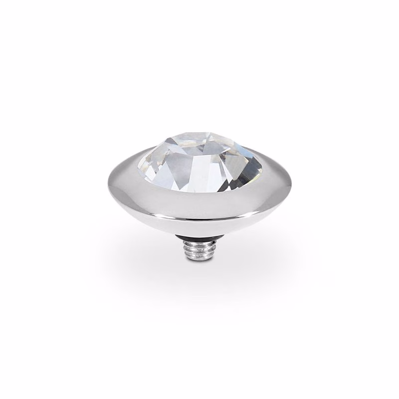 Tondo 13 mm silver crystal