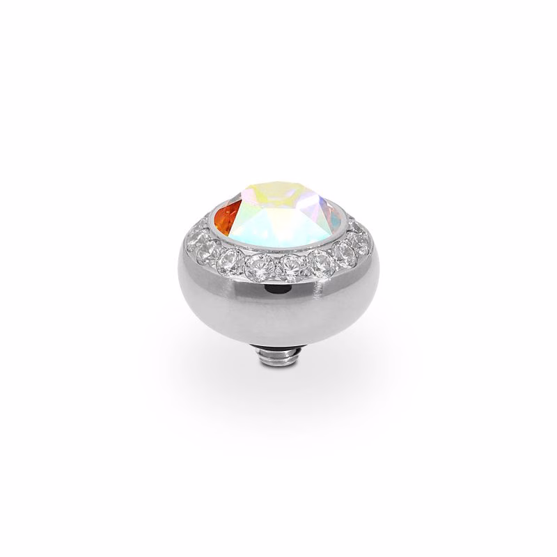 Tondo de luxe 10 mm silver crystal AB