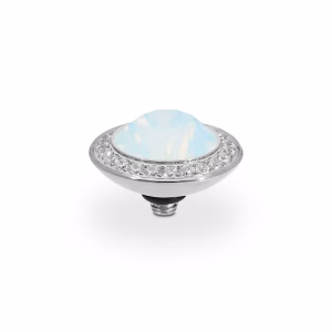 Tondo de luxe 13 mm silver white opal