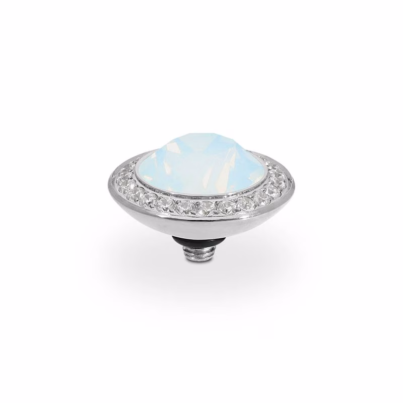 Tondo de luxe 13 mm silver white opal