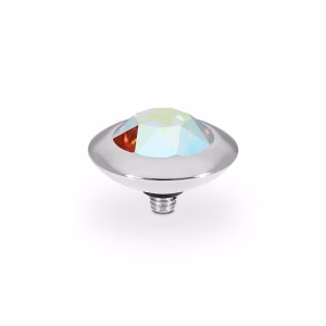 Tondo 13 mm silver crystal AB
