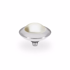 Tondo 13 mm silver pearl