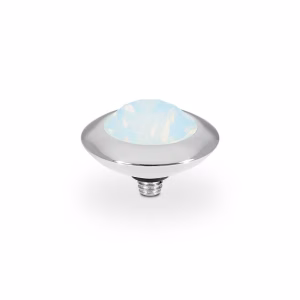Tondo 13 mm silver white opal