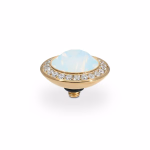 Tondo de luxe 13 mm gold white opale