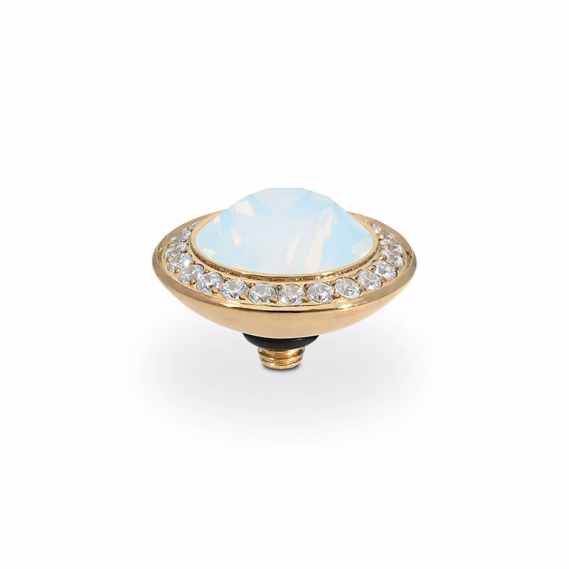 Tondo de luxe 13 mm gold white opale
