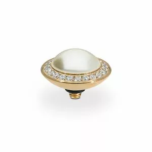Tondo de luxe 13 mm gold creme pearl
