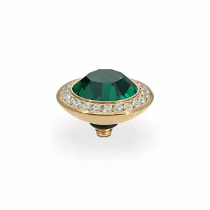 Tondo de luxe 13 mm gold emerald