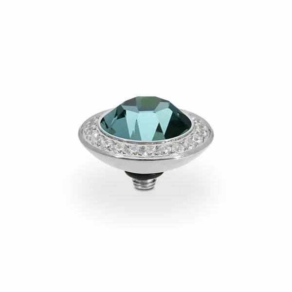 Tondo de luxe 13 mm silver smoked sapphire